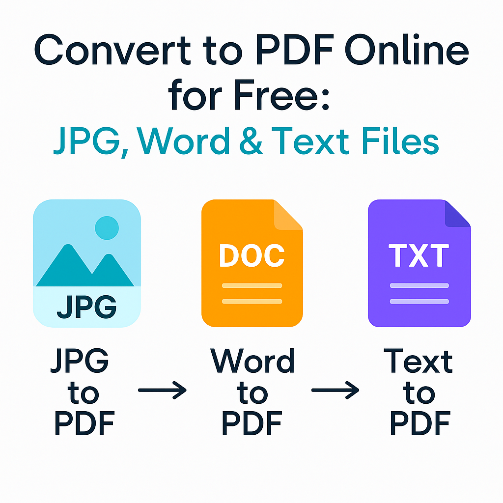 Convert a File with a PDF, Document to PDF, Image to PDF, Jpg to PDF, Excel to PDF, XLS to PDF, Doc to PDF, CSV to PDF, PNG to PDF, Convert to PDF now